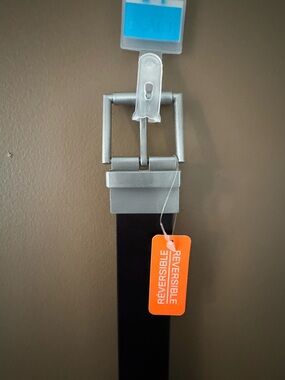 Reversible Black Belt with Silver Buckle